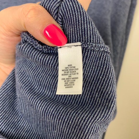 NWOT Bonobos Lightweight Micro Stripe Sweater In Navy Blue XXL - Picture 5 of 6